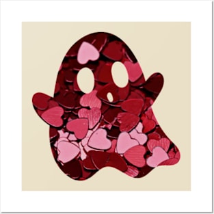 Valentines Red Hearts Ghost Posters and Art